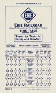 Erie Timetable